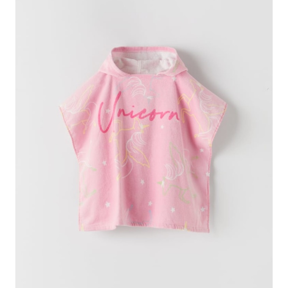ZARA Kids Unicorn Terrycloth Poncho